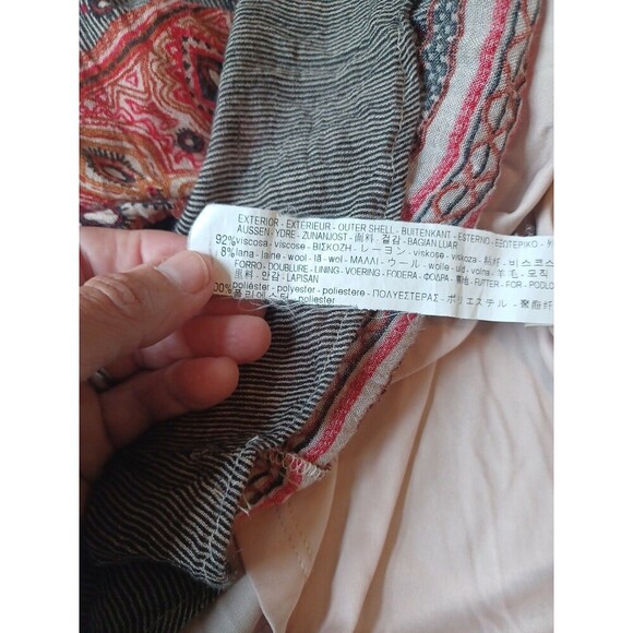 Zara black paisley slim mididress M long sl. boho hippie whimsigoth ethnic flaw - Picture 15 of 16